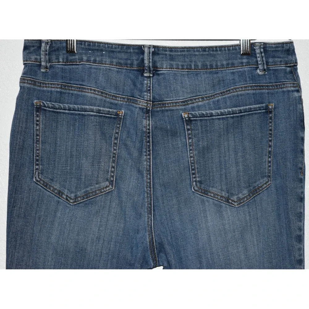 Chicos Platinum Jeans Crop 2/12 Blue Mid Rise Straight Stretch Cotton 5-Pocket - Picture 4 of 16